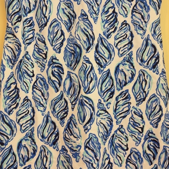 Lilly Pulitzer | Harper Blue White Conch Shell Pattern Tropical Shift Dress XXS - Picture 7 of 17